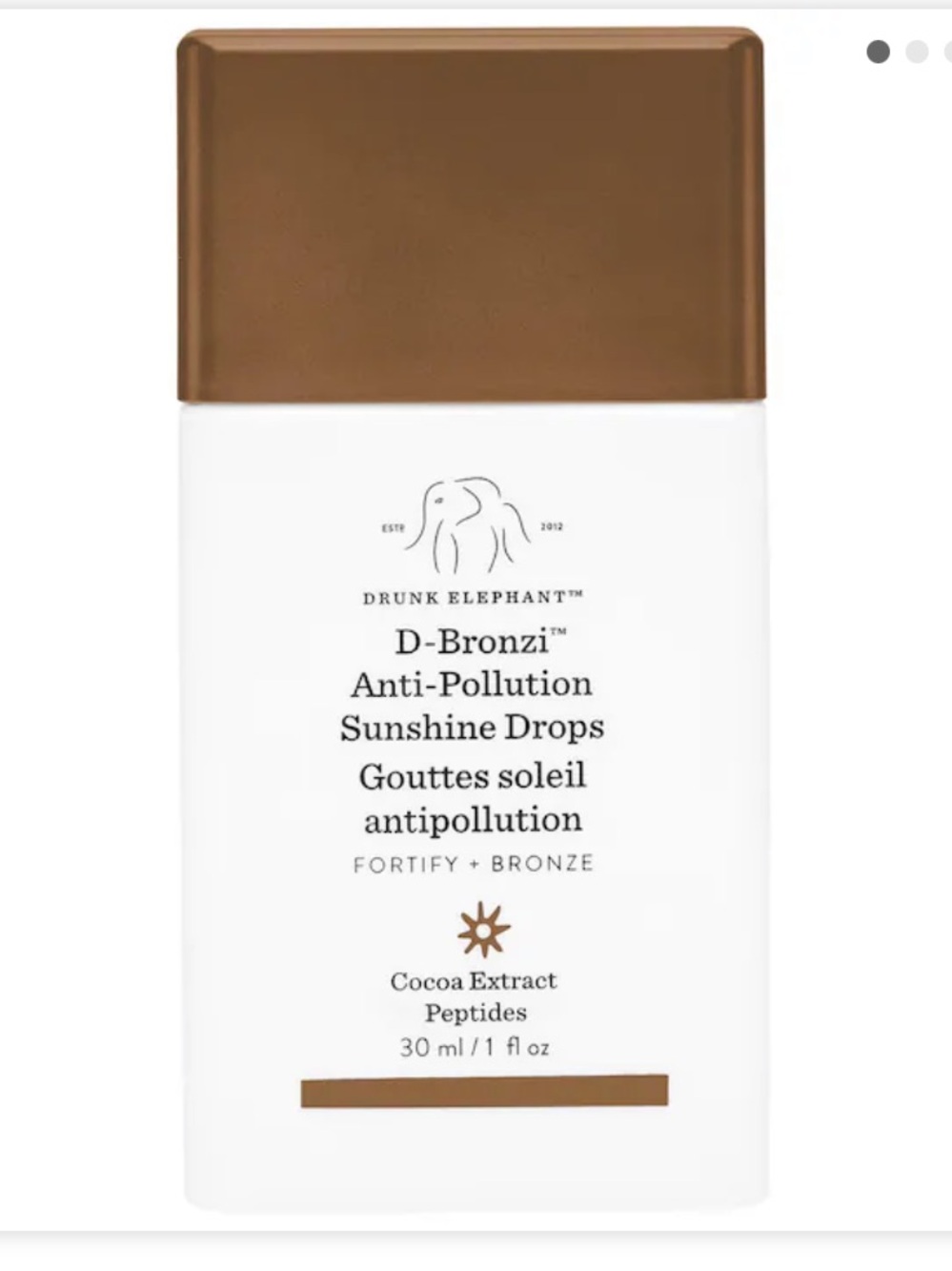 Drunk Elephant D-Bronzi Anti-Pollution Sunshine Drops - Cocoa (Bronze)